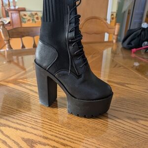 Black Platform Ankle Boots